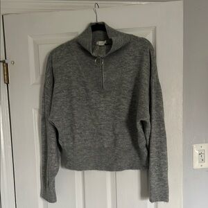 Women’s H&M Cozy Gray Knit Sweater half Zip size Med. Good condition.